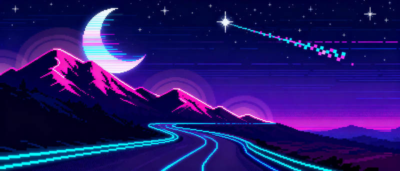 霓虹山夜景图片