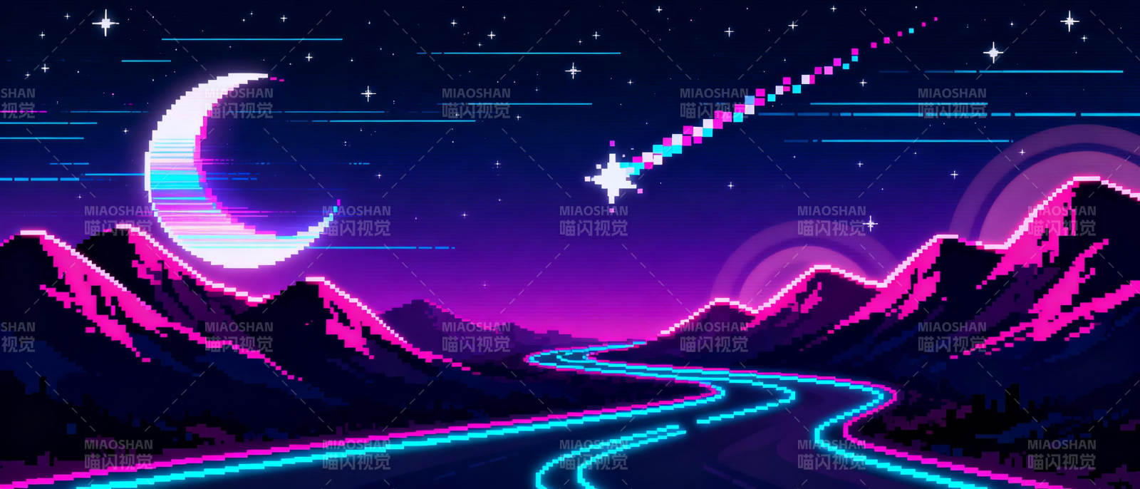 霓虹夜路星辰梦图片