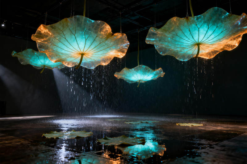 莲叶悬空 水光潋滟图片