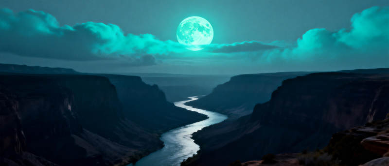 月光峡谷夜景图片