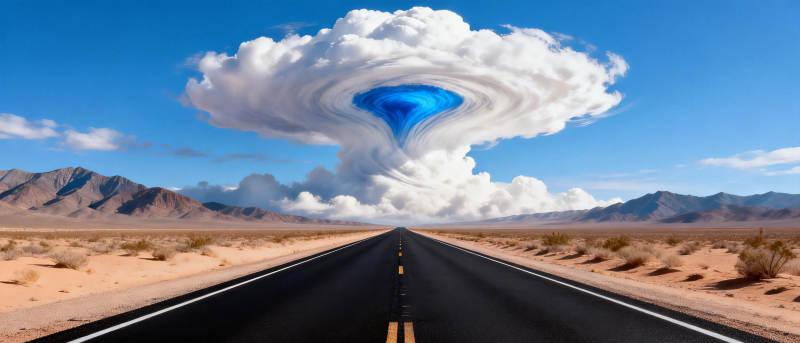 沙漠公路奇云图片