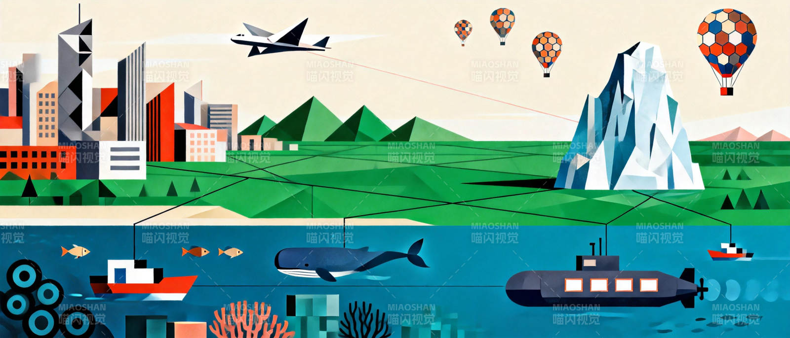 城市与自然的和谐图片