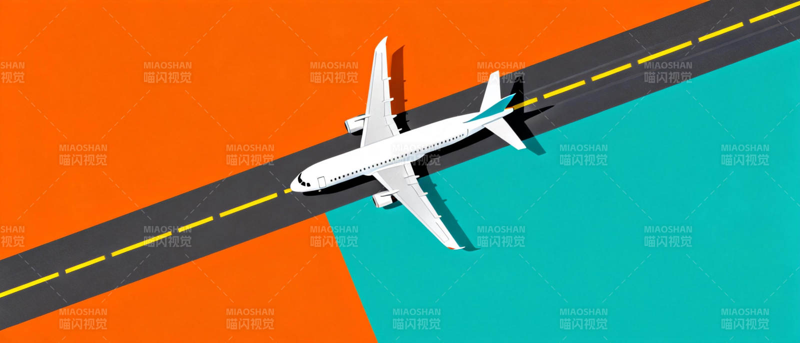 飞机飞越跑道图片