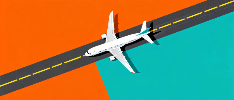 飞机飞越跑道图片