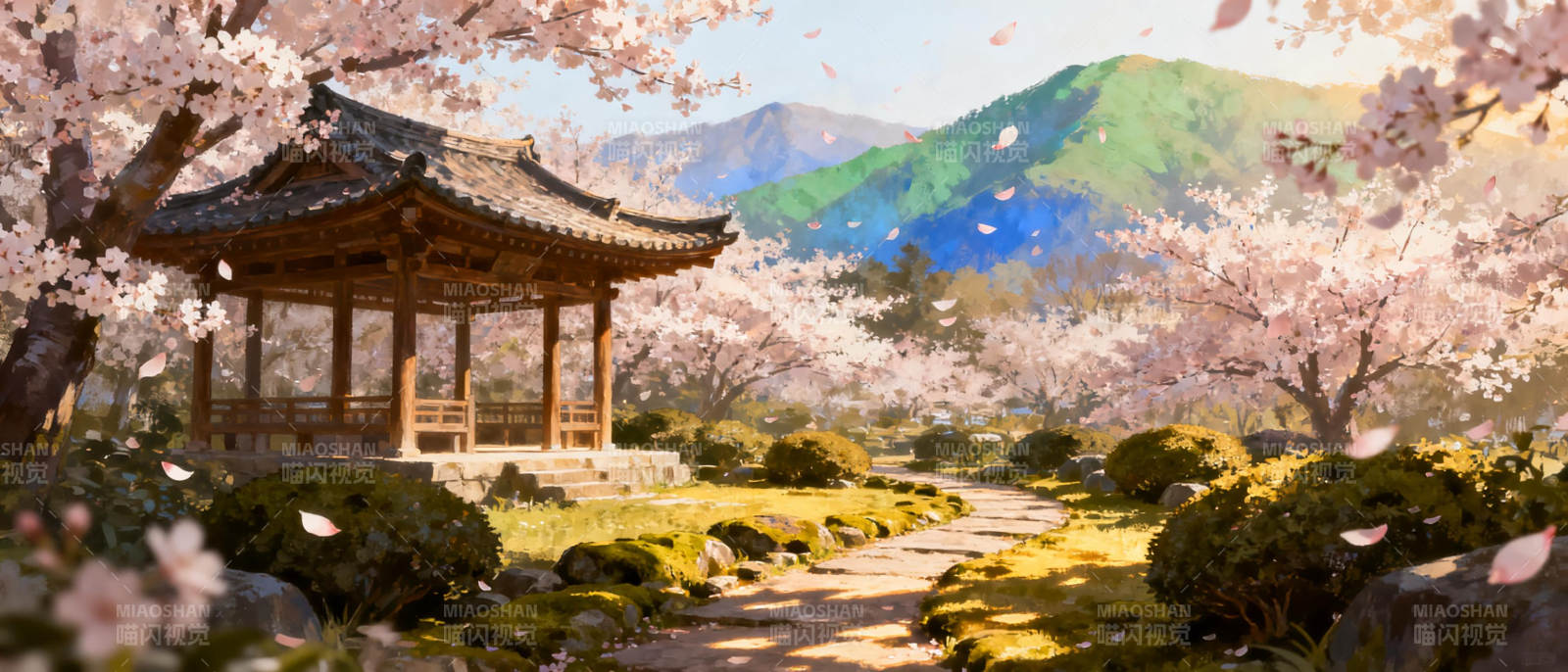 樱花亭畔春意浓图片