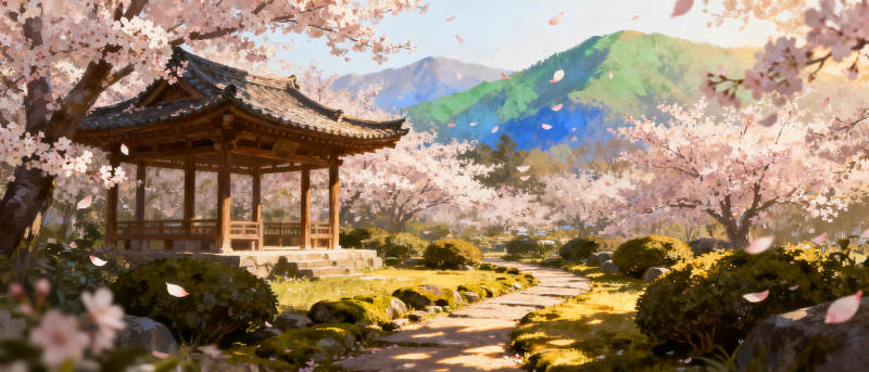 樱花亭畔春意浓图片