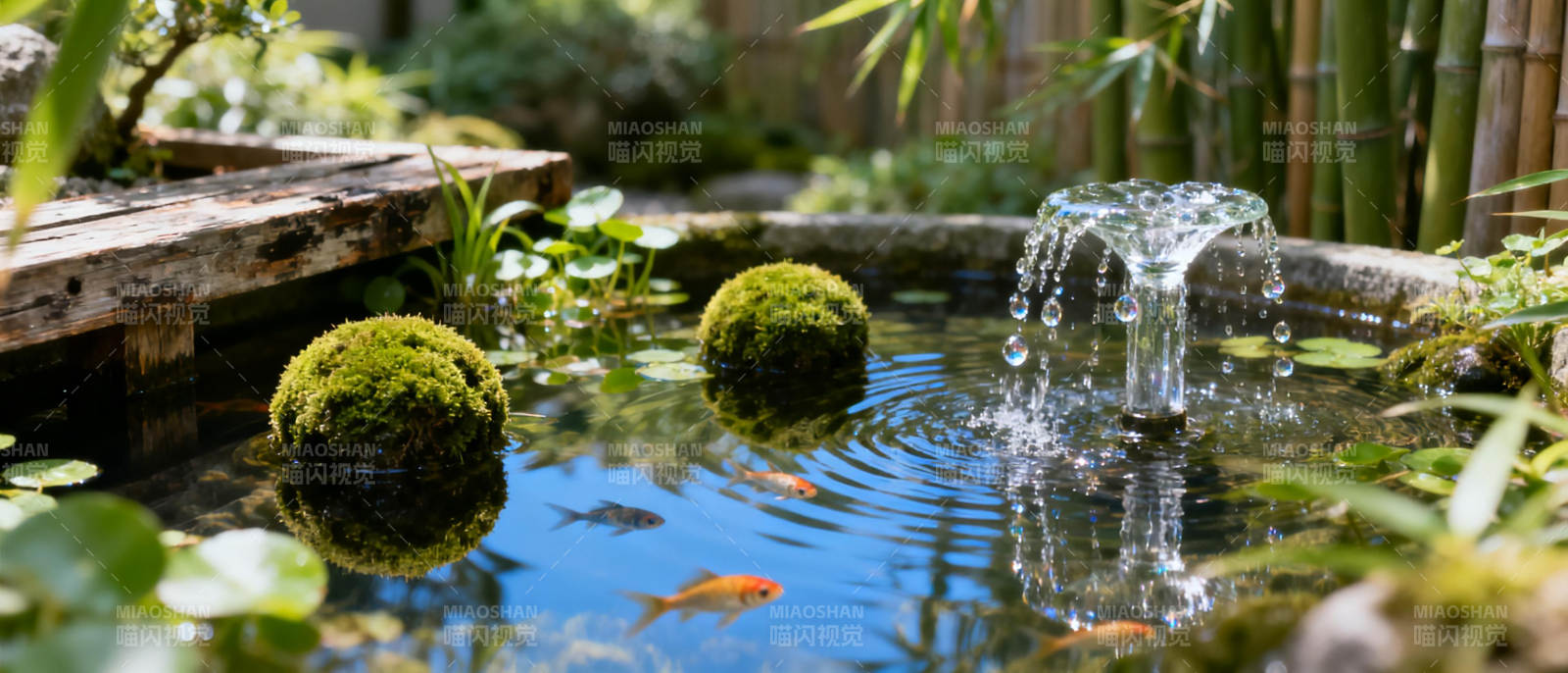 静谧池塘小景图片