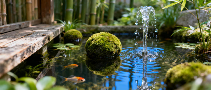 静谧池塘水景图片
