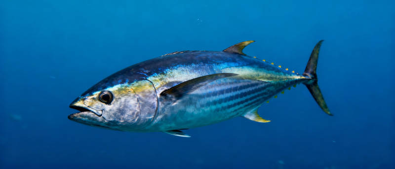 蓝鳍金枪鱼游弋深海图片