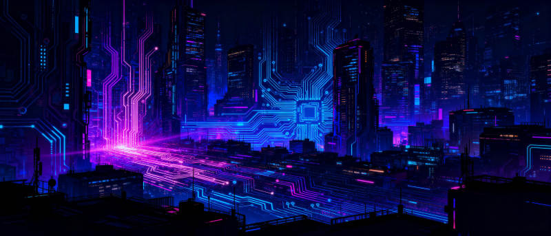 霓虹赛博都市图片
