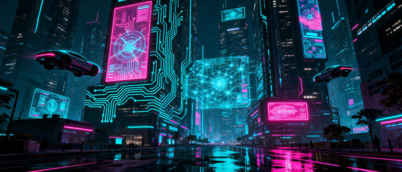 霓虹都市夜景图片