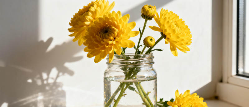 阳光下的黄菊图片