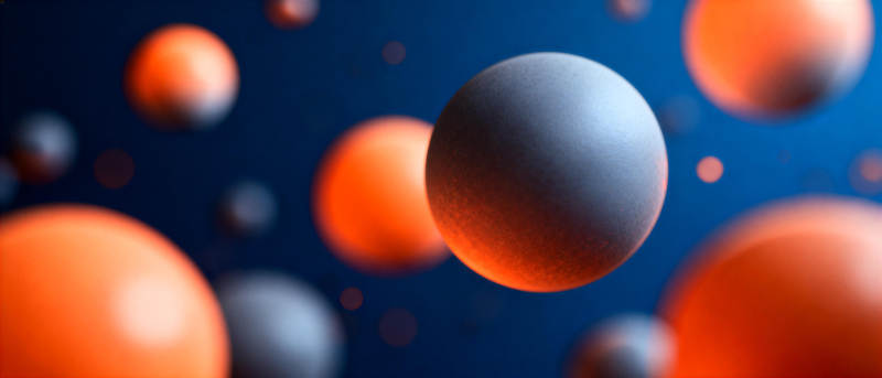 悬浮的彩色球体图片