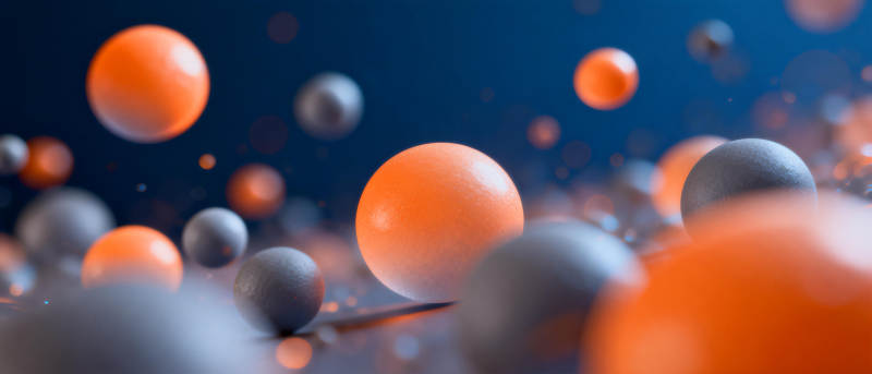 橙灰球体悬浮动态图片