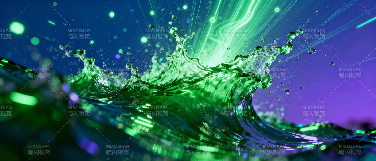 绿波飞溅图片