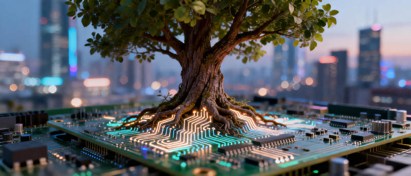 科技之树 城市共生图片