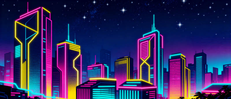 霓虹都市夜景图片