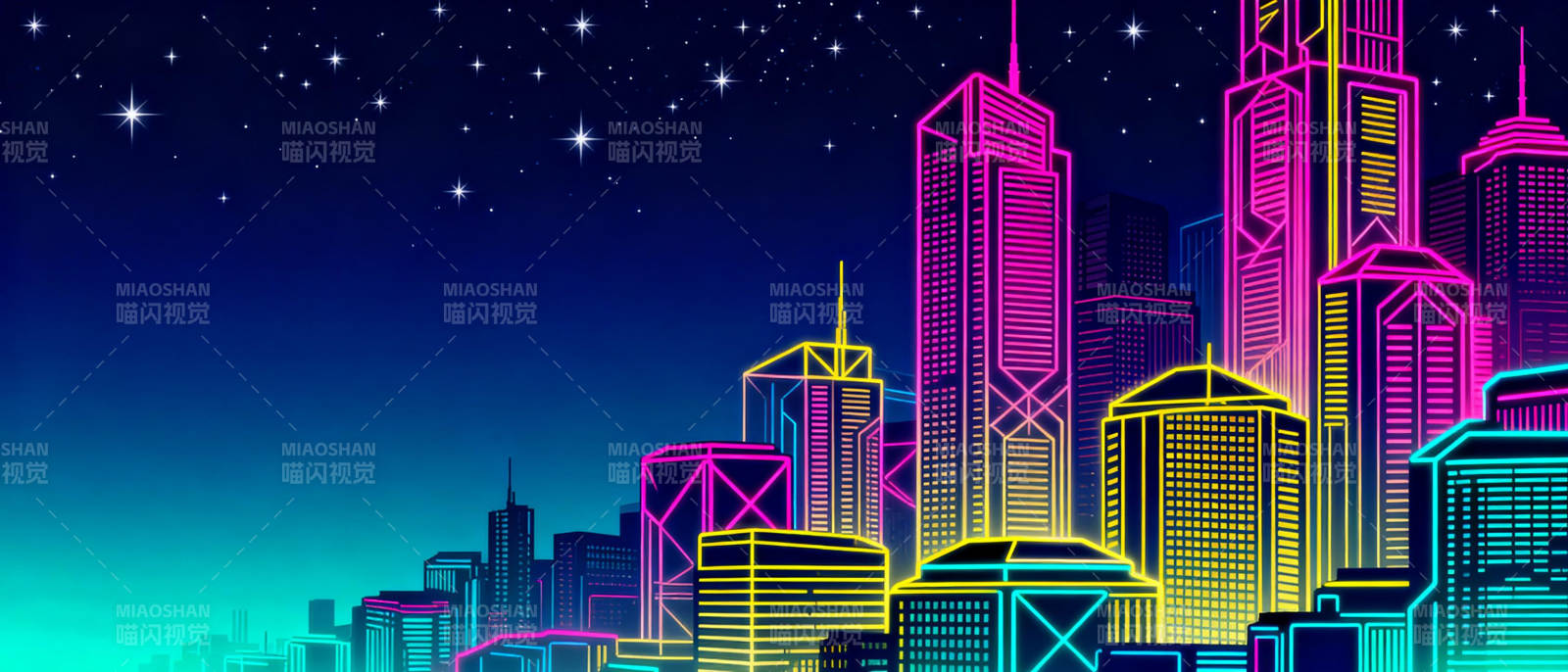 霓虹都市夜景图片