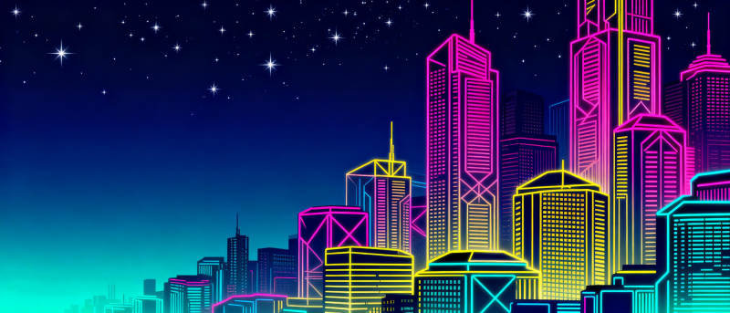 霓虹都市夜景图片