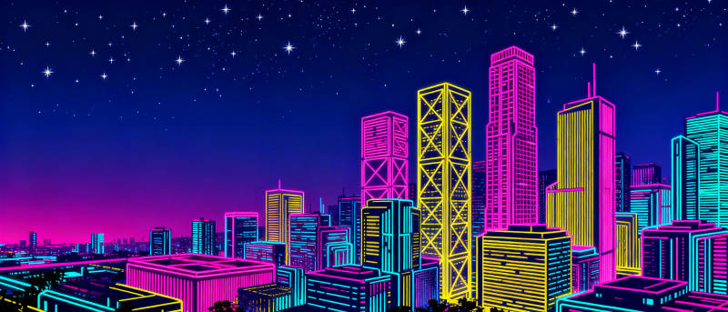 霓虹都市夜景图片