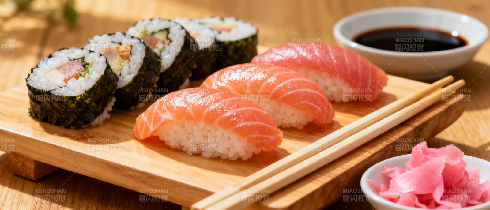 寿司拼盘 美味呈现图片