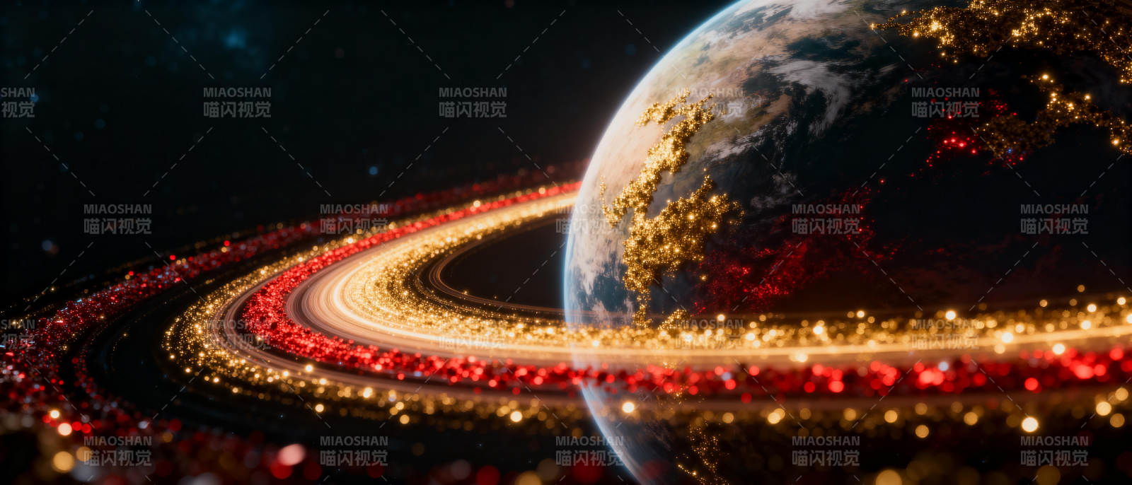 星环地球夜景图片