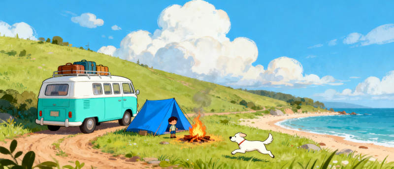 海边露营记图片