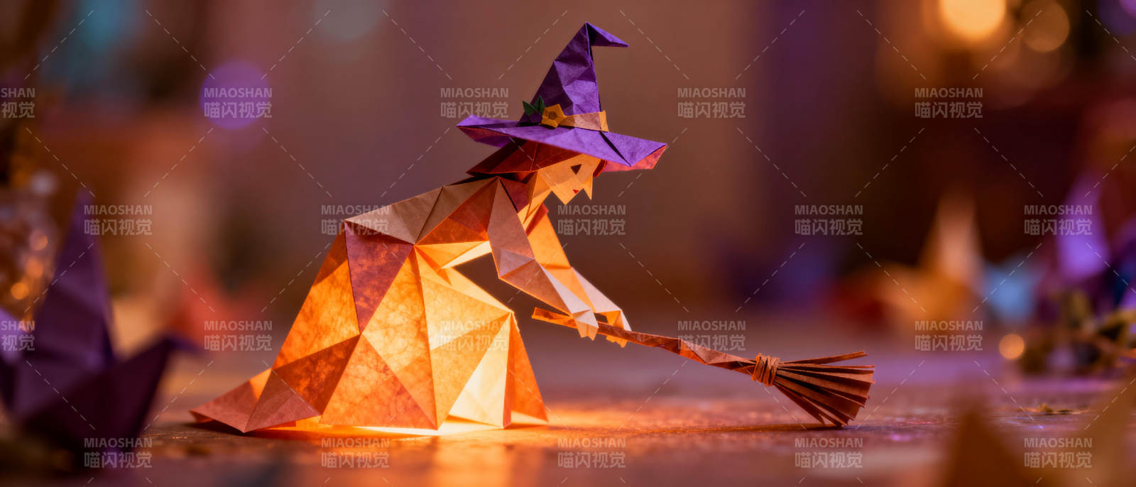 折纸巫师扫帚飞行图片