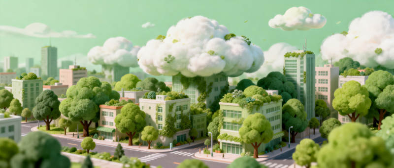 绿意盎然的城市图片