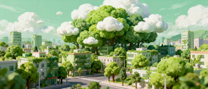 绿意盎然的城市图片