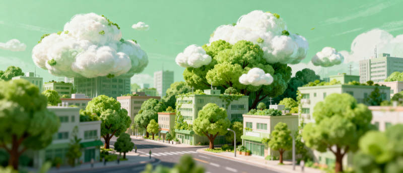 绿意盎然的城市图片