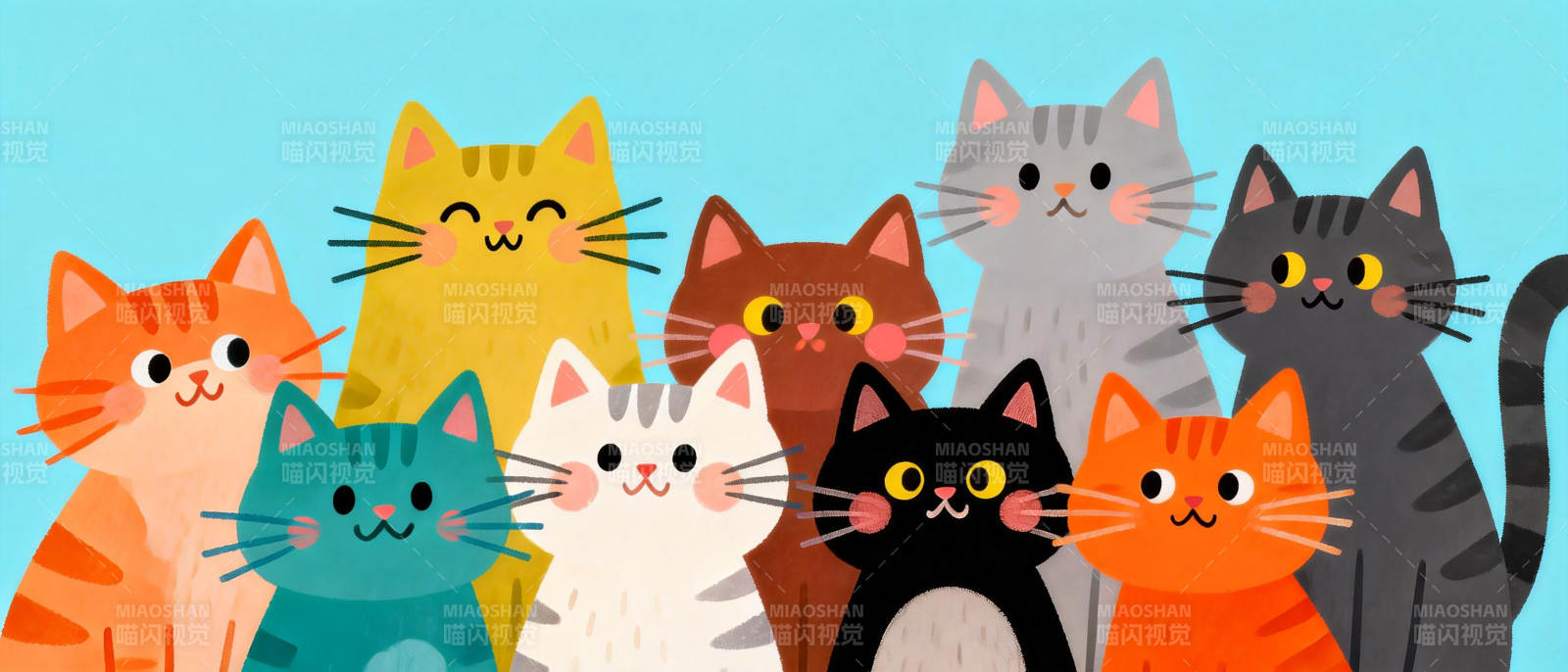 七只可爱猫咪图片