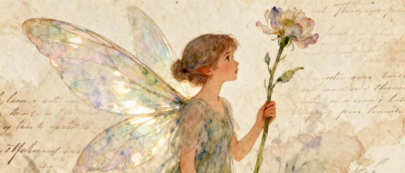 花仙子轻抚花瓣图片