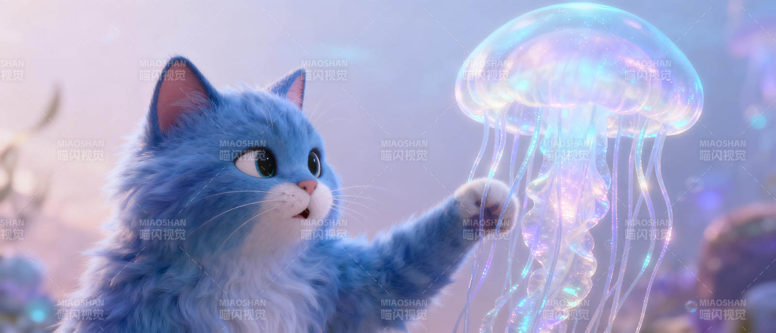 蓝猫探光水母图片