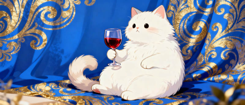 白猫品酒图图片