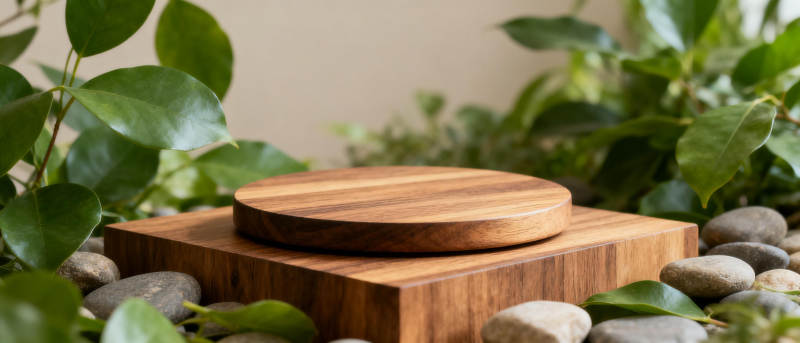 木盘静置于石间图片