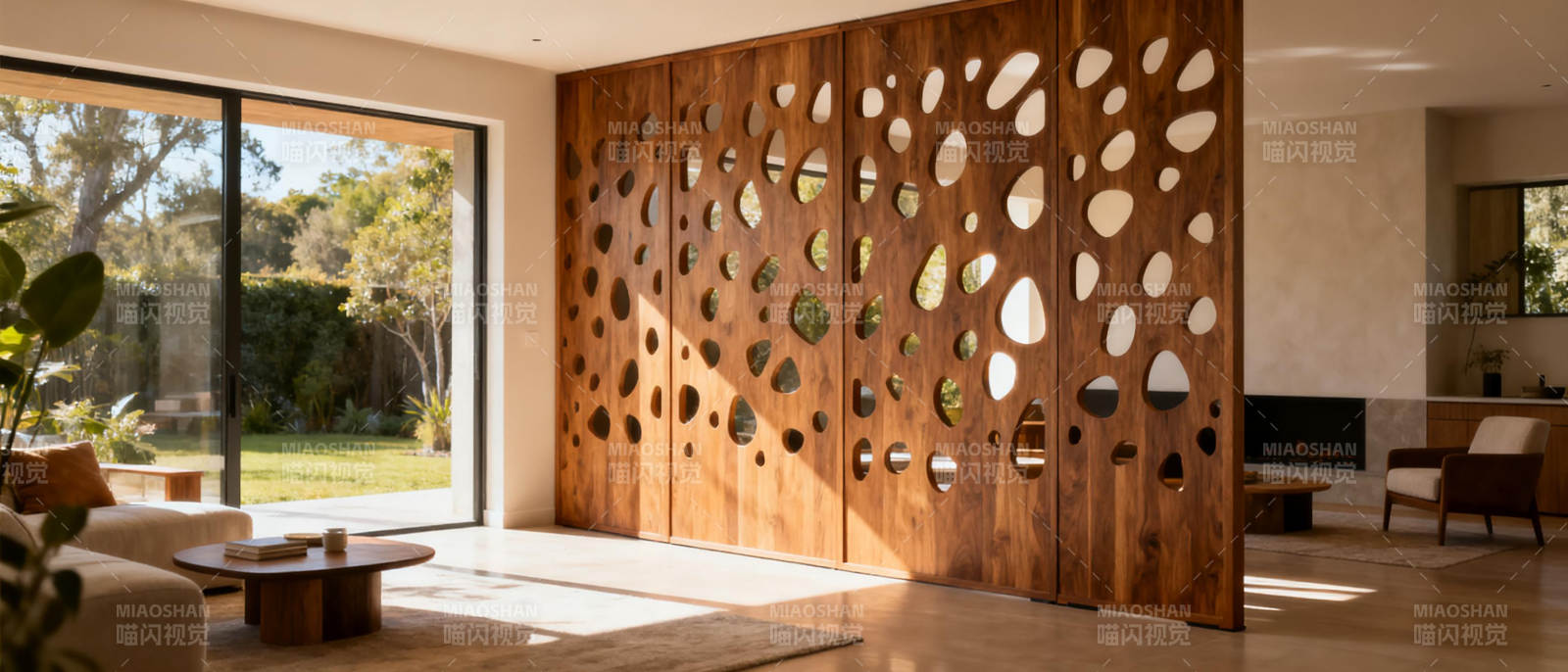 现代木艺隔断设计图片