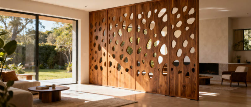 现代木艺隔断设计图片