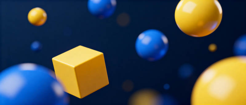 黄立方与蓝黄球图片