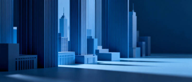 蓝调都市剪影图片