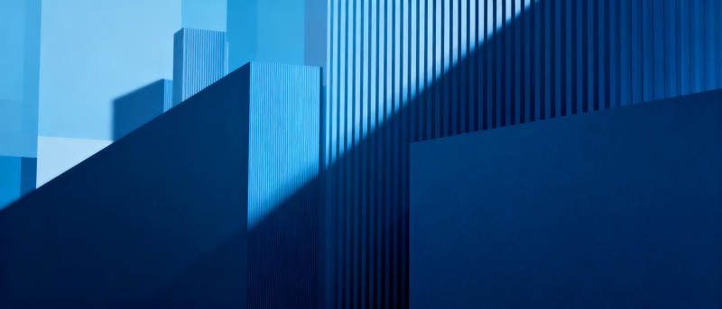 蓝色建筑剪影图片