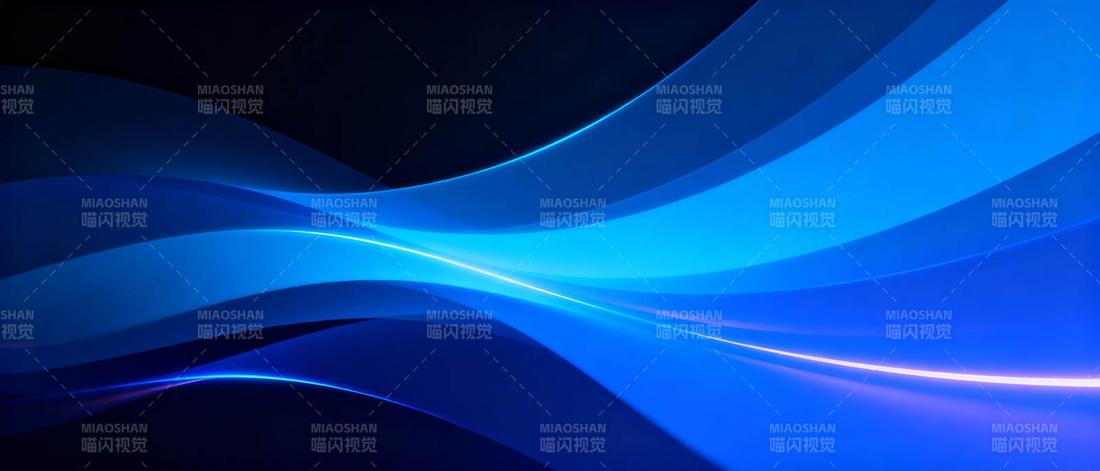 蓝色波浪光影图片