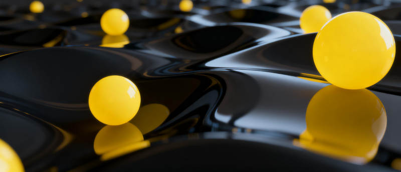 黄球浮于黑液图片