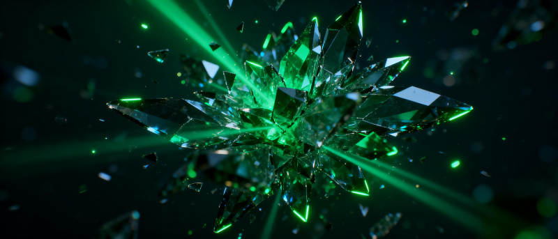 绿光碎晶绽放图片