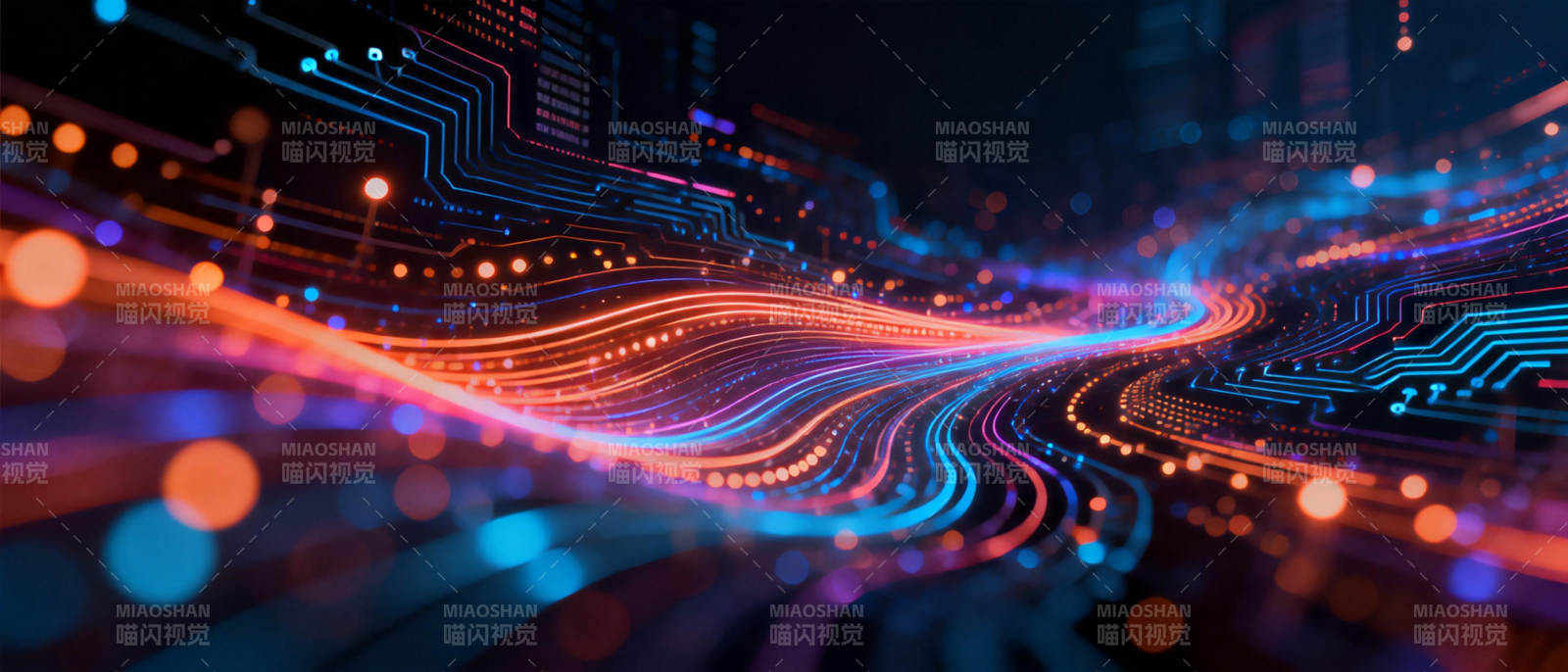 霓虹电路流光图片