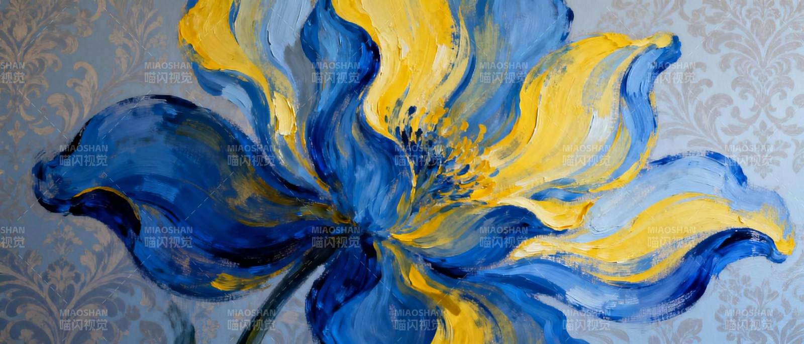 蓝黄花绽放图片