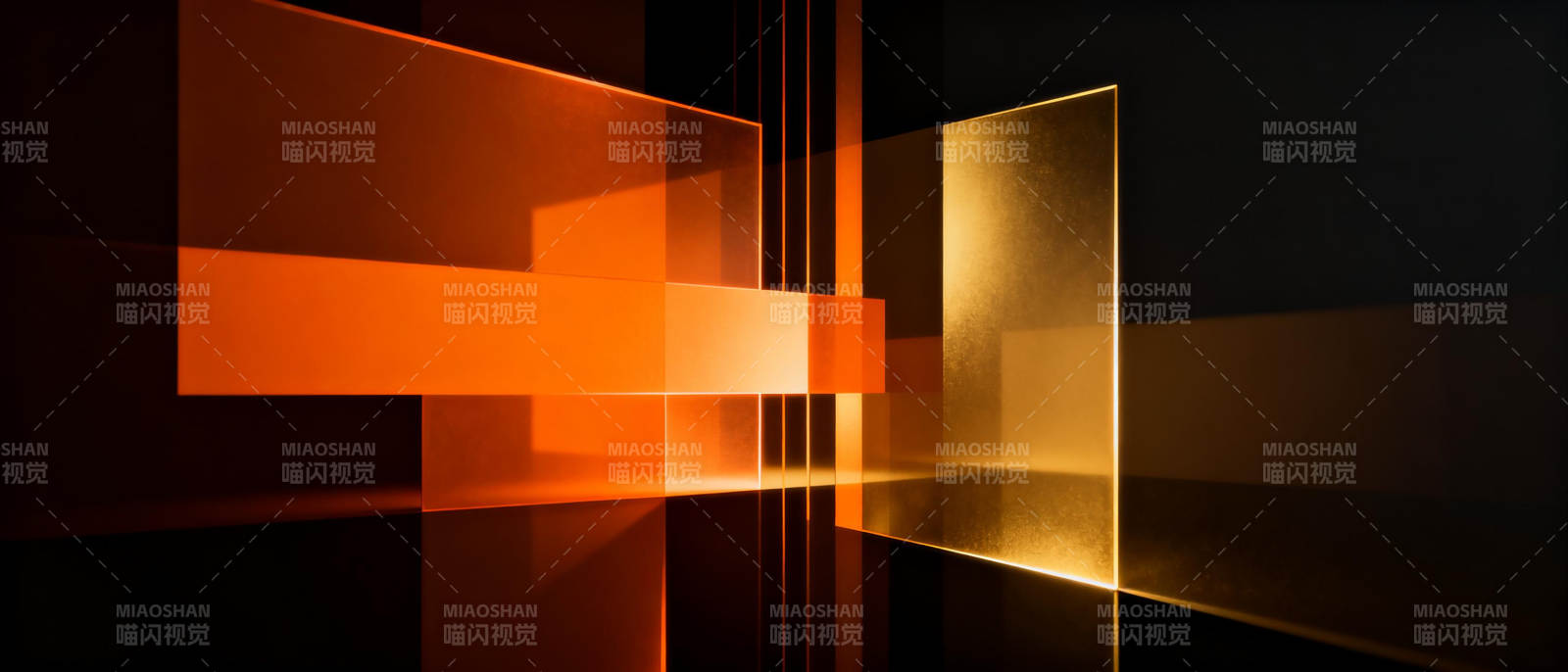 光影交错的几何空间图片