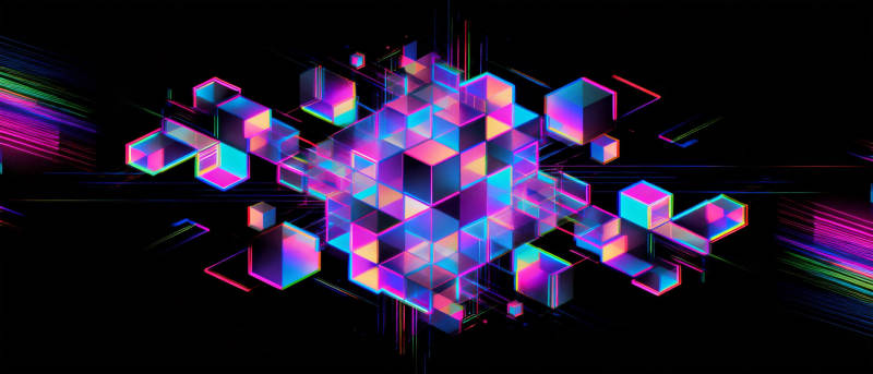 霓虹立方体矩阵图片