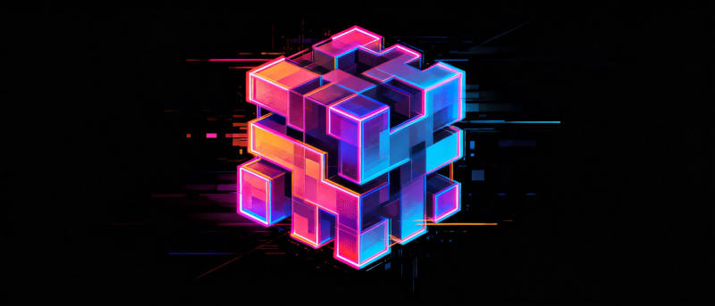 霓虹立方体图片