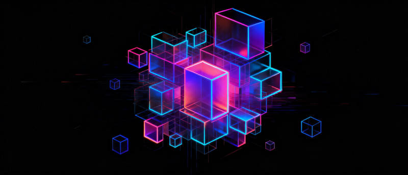 霓虹立方体阵列图片